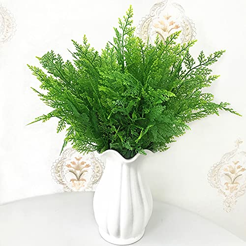PASYOU Artificial Ferns Plants for Decoration, Fake Plastic Plant Greenery Grass Faux Fern Leaves Shrubs Stems for Outdoor Indoor Home Garden Party Office Wedding Christmas DIY Decor - 8 Pack - color: Fern Grass/ 8 Pcs