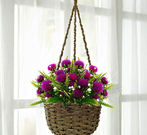 Artificial Dandelion Plants Decor, Fake Plastic Flowers Shrubs Bushes Grass for Indoor Outdoor Home Garden Wedding Party Table Centerpieces Arrangements Decoration Planting Filler Fuchsia 4 Pack - color: Dandelio - Fuchsia 4 Pack