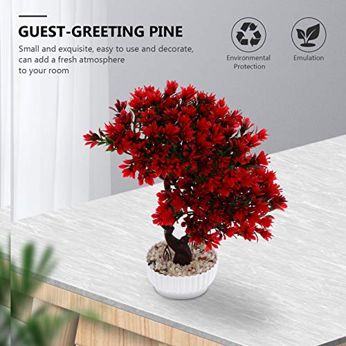 Fake Tree Artificial Bonsai Tree Plastic Fake Bonsai Tree Japanese Faux Potted Plant Simulation Guest-Greeting Pine Ornament Artificial Plant for Home Decor Indoor House Plants Indoors Live