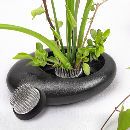 Folmywy 10 Pcs Flower Frogs Ikebana Stem Holder 1.57 Inch Flower Frog Kenzan Japanese Metal Flower Frogs for Arrangements Vase Fixed Floral Plant Art Supplies Table Centerpieces - color: 10pcs 1.57 inch Flower Frogs