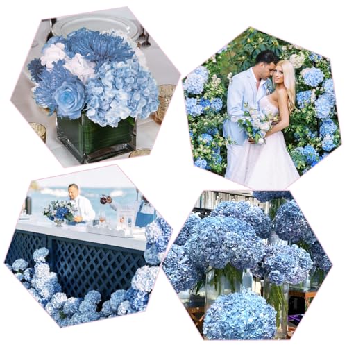 Coferset 3pcs Baby Blue Lifelike Hydrangea Artificial Flowers 22inch Real Touch Faux Hydrangea Flower Stem for Home Party Wedding Floral Filler Arrangements Ceterpieces Bouquets - color: Baby Blue, size: 3pcs