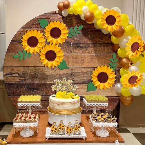 OBBOLO Paper Sunflowers Decorations for Wall, 3D Paper Sunflower Birthday Decorations, Sunflower Bulletin Board Decorations for Classroom, Yellow Flowers Wall for Summer Party, Nursery Room - color: Yellow
