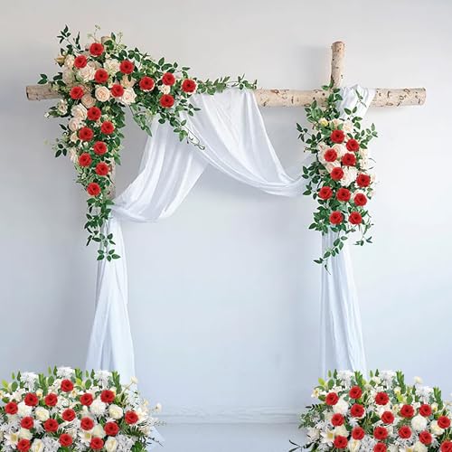 Rose Artificial Flowers, 50Pcs Red Roses Head Flowers Bulk with Stem, 3 Inches Silk Rose Fake Flower Head for Wedding Party Home Decor DIY Baby Shower Centerpieces Tables Decoration(Red) - color: Red
