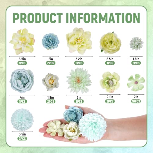 Faux Flower Small Artificial Flower Wedding Party DIY Home Decoration (27, Green) - color: Green