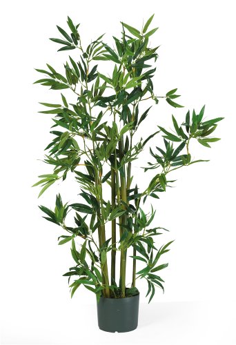 Nearly Natural 4ft Artificial Bamboo Plant Faux Greenery for Indoor Home Office Decor