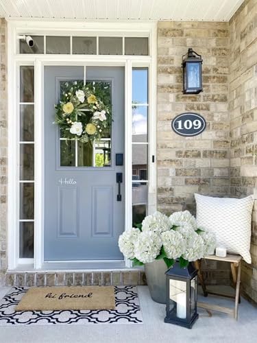 ZYTUYO 5 Pcs White Silk Hydrangeas Aritificial Flower Boho 20'' Faux Dried Touch Hydrangeas for Spring Indoor Home Decor Kitchen Living Room Porch Outdoor Wedding Flower Arrangement - color: White