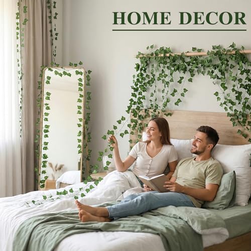 CEWOR Fake Ivy for Room Decor 12pcs Fake Vines Greenery Garland Wall Decor - size: 84ft