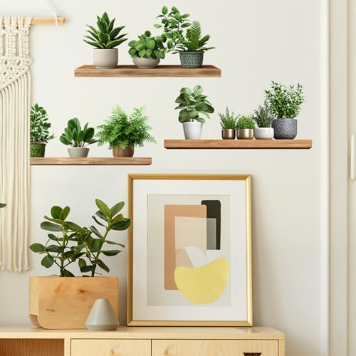 Green Plants Potted Wall Decals Vinyl Spring Summer Green Plants Leaves Wall Stickers Peel and Stick Removable Wall Decor for Bedroom Living Room Bathroom Classroom Decorations - style: Green Plants Potted