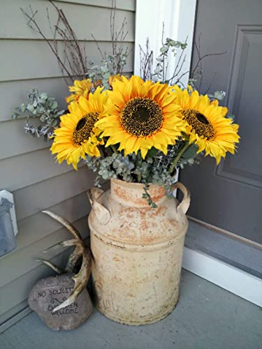 Large Sunflowers Artificial Flowers 8" Full Bloom Long Stem Artificial Sunflower 33" Tall Sun Flowers Giant Silk Sunflowers with Stem Fake Sunflower Floral Arrangement for Home Wedding Decoration - color: 8"-3pcs