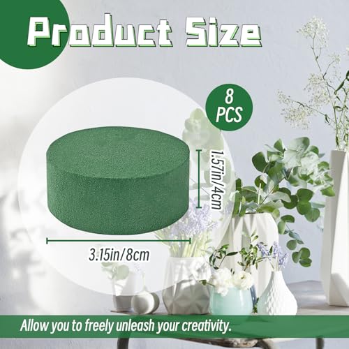 8 Pcs Round Floral Foam,Green Wet Dry Flower Foam,Florist Plant Foam Block for Wedding,Artificial Aisle Flowers,Party Decoration,Fresh Flowers Arrangements - color: 8 PCS