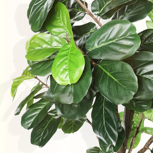 LYERSE 8ft(96in) Fiddle Leaf Fig Tree Artificial - Tall Faux Fiddle Leaf Fig Tree - Fake Fig Plant with Realistic Texture for Indoor Outdoor Modern Home House Office - size: 8ft