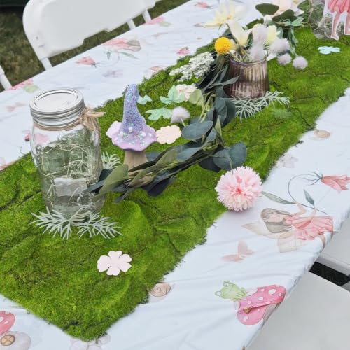 FAICOIA Fake Moss Rug Table Runner Roll for Fairy Gardens Grass Wedding Woodland Table Decor 39" x 39" Artificial Green Moss for Decorating Wall Indoor Plants Crafts 100 x 100cm - color: Green - 39" x 39"