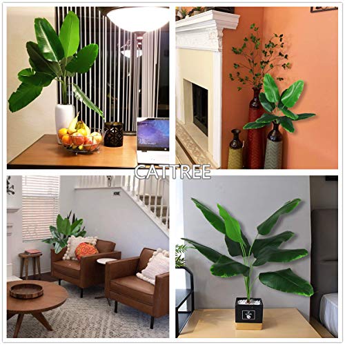 CATTREE Fake Plants Banana Tree, Artificial Plant Decor Tall Faux Tropical Palm Trees Home Room Greenery Decorations Plastic Leaves Foliage Stems Bulk Indoor Outdoor Garden Party Wedding Decoration - color: Banana Tree 1pcs