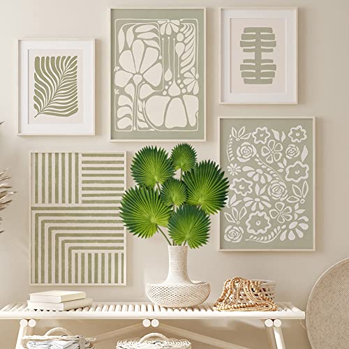 DILATATA Pu Foam Green Artificial Palm Leaves Faux Palm Tropical Leaves Fake Palm Fronds for DIY Wedding Bouquets Fake Leaves for Centerpieces Arrangements Bridal Shower Palm Leaf for Home Decor-6Pcs - color: Green