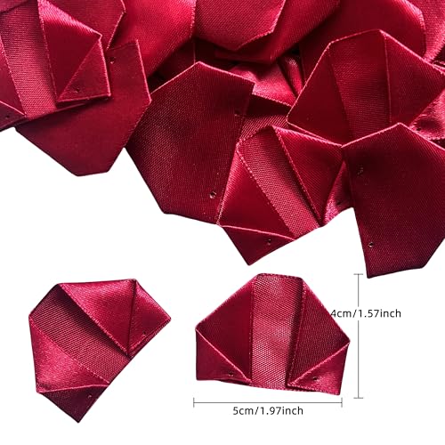 【Economical Bulk Pack 300Pcs Pre-Made Satin Rose Petals, Half-Finished DIY Kit for Eternal Roses - Save Time & Effort on Crafting Forever Flowers for Weddings, Parties（Wine Red - color: 300 Pcs Red Wine