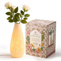 TACAHE Ceramic Vase Table Lamp, 2700K Bulb & 3 Artificial Flowers Included, E12 Socket, Inline Switch, Handmade Openwork Craft, Ambient Light for Living Room Bedroom - Tulip 11" - style: Tulip