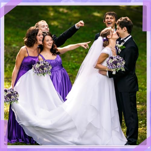 Tigeen Peonies Artificial Flowers Faux Roses Silk Flowers Hydrangea Artificial Bouquet for Wedding Table Centerpiece Floral Vase Home Office Bridal Decor(Dark Purple,12 Bundles) - color: Dark Purple
