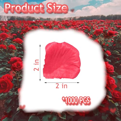 Grever 1000 Pieces Mother's Day Artificial Silk Rose Petals Faux Red Flowers for Wedding Valentines Proposal Anniversary and Romantic Party Decoration (Dark Red) - color: Dark Red