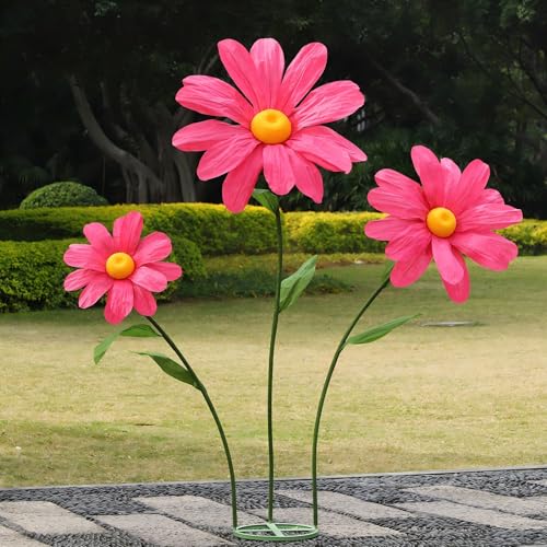 Large Daisy Flowers Artificial,5.9 Ft Giant Paper Flower Decoration,Big Flowers Decor for Birthday Party,Garden,Office,Home,Wedding,Graduation,Shop Window Display(Rose) - color: Rose