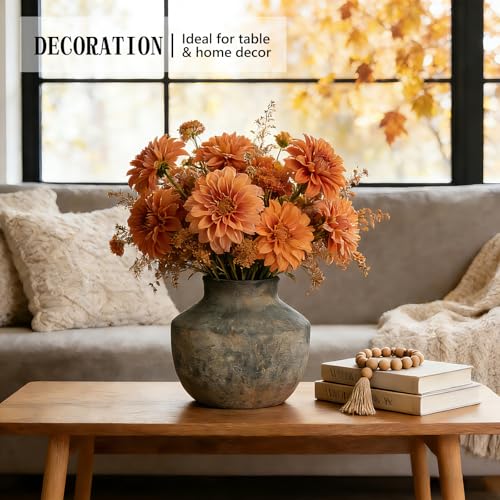 Ceramic Flower Vase, 5.5 Inch Small Flower Rustic Vase, Decorative Vase Short Pottery Vase for Home Decor, Living Room, Entryway, Table, Shelf - color: 5.5"h-vintage Black