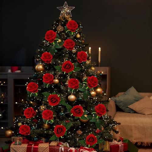 Sggvecsy 50 Pcs Artificial Roses Red Flowers Fake Velvet Silk Roses with Stems Bulk Realistic Faux Flowers for Bridal Bouquets Wedding Centerpieces Valentines Day DIY Home Party Decor (Red) - color: Red