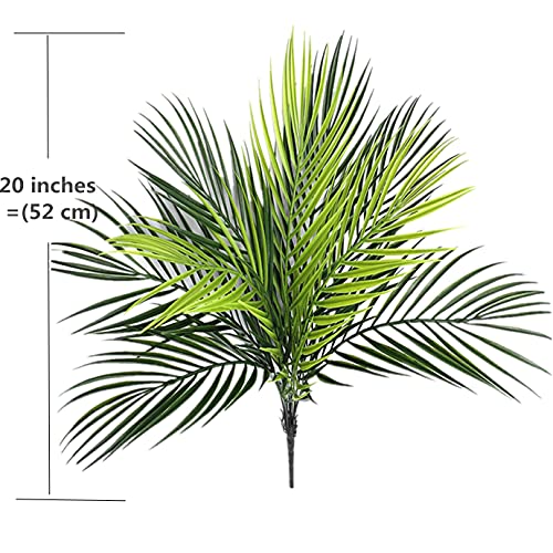 CATTREE Artificial Palm Plants, Faux Tropical Plant Plastic Shrubs Fern Leaves Coconut Tree Fake Bushes for Indoor Outdoor Verandah Office Table Centerpieces Arrangements DIY Decoration - 1 Pcs - color: Tropical Palm Plant-1 Pcs