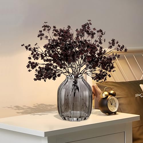 JAKY-Global Silk Babys Breath Artificial Flowers Bulk Blackish Red 6pcs Faux Fall Flowers for Vase Home Kitchen Indoor Bouquet Floral Arrangement Table Centerpieces Farmhouse Decor - color: Blackish Red, size: 6 Bundles
