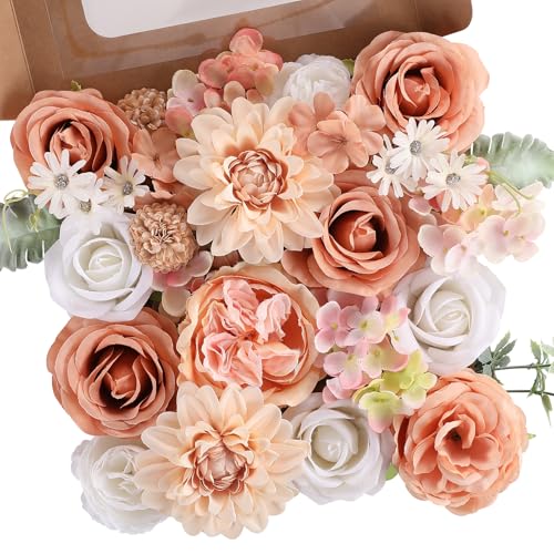 Garisey Artificial Flowers Combo for DIY Wedding Bouquets Combo Centerpieces Arrangements Party Bridal Baby Shower Home Decorations-Nude Color - color: Nude Color