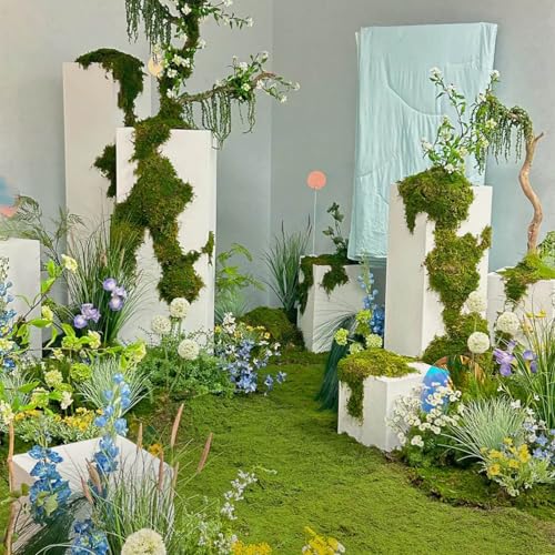 65.8 sq ft Artificial Moss Mat - Realistic Faux Green Moss Grass for Indoor & Outdoor Decor - Soft, Lush & Natural Looking Turf for Fairy Gardens, Home, Office, Patio, Wedding & DIY Crafts - color: A, size: 236" x 40"