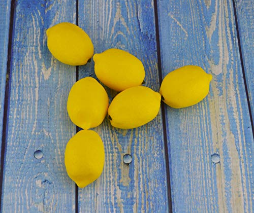 Artificial Lemons Simulation Lifelike Small Lemons Fake Fruit for Home Kitchen Wedding Party Decoration Photography 20pcs Set (Yellow) - size: 20 Pcs - Normal Size