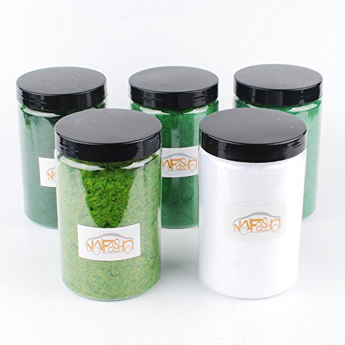 NWFashion 90G Dress Tree Flower Static Grass Dressing Scatter Flock Miniature Model Trees for Fairy Garden (01 Deep Green)