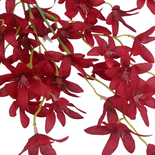 FABULETTA Artificial Flower Arrangement, Perfect for Weddings, Offices, and Living Rooms, (Burgundy) - color: Burgundy