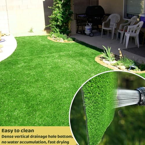 LVBAO Artificial Grass Turf Lawn Pet Rug Carpet 4FT X 7FT Self-draining Astro Turf for Indoor Outdoor Fake Faux Grass Rug Garden Patio Balcony Landscape Replacement Patch Door Mat - size: 4FTX7FT