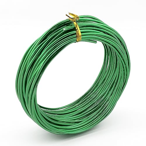 11 Yard Aluminum Wire Bendable Metal Wire Jewelry Craft Wire Beading Floral Making Jewelry Making Doll Making (9 Gauge, Green) - color: Green, size: 9 Gauge