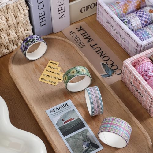 10 Rolls Vintage Floral Washi Tape Set Pastel Plaid Arts Adhesive Tapes Soft Colors Decorative Masking Tape Sets for Craft, Kids, Scrapbook, DIY, Gift Wrapping (Lavender Lace) - color: Lavender Lace