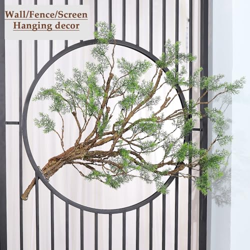 39.3in Bendable Faux Cedar Stems Artificial Pine Tree Branches Trunk Twigs Plants Vines Garland With Greenery Picks For Christmas Wall Hanging Reptile Climbing Outdoor Home Jungle Halloween Decoration