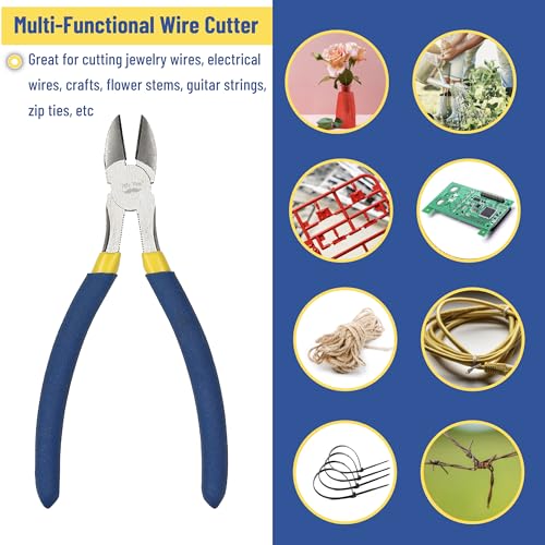 Mr. Pen- Wire Cutter, 6 Inch, Wire Cutters, Diagonal Wire Cutters | Flush Cutter, Nippers, Side Cutters, Flush Cutters, Diagonal Cutter, Cutting Pliers, Floral Wire Cutter, Wire Pliers - color: Blue, size: 6 inch, 1 Pack