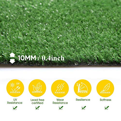 Artificial Grass Rug Green Fake Grass Carpet 4X7 FT, Pet Turf Mat Dog Grass Pee Pad with Drainage Holes, Indoor Outdoor Synthetic Lawn for Patio, Balcony, Deck, Yard - color: 4 Ft Customized, size: 4FTx7FT