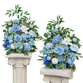 TINGE TIME Free-Standing Artificial Flower Set of 2, Table Centerpiece with Rubber Pad, Silk Fake Flower for Wedding Centerpiece Archway Aisle Welcome Entrance (Provence Blue) - color: Provenceblue