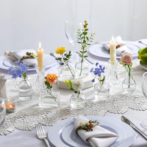 Glasseam Clear Glass Vases for Centerpieces: Mini Flower Vase Set 28Pcs Bud Vases in Bulk - Modern Small Vases for Home Room Wedding Party Dining Table Center Decor - size: 28Pcs-mini vases