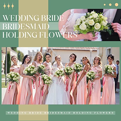 Sumind 16 Bundles Peonies Artificial Flowers Bulk Wedding Silk Faux Flowers with Stems Faux Peony Wedding Bouquets for Bride Florals Arrangements Decor for Table Centerpiece Vase Decoration(White)