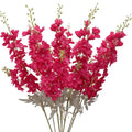Hot Pink Flowers Artificial Delphinium 8PCS Silk Flowers with Stems 33.46" Tall Artificial Flowers Dark Pink Larkspur Artificial Flowers for Wedding Home Party Centerpieces Arch - color: Hot Pink