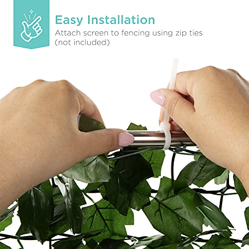 Best Choice Products Outdoor Garden 94x39-inch Artificial Faux Ivy Hedge Leaf and Vine Privacy Fence Wall Screen - Green - size: 94x39in