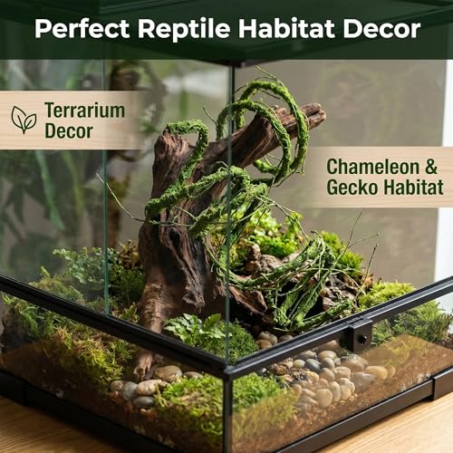 118inch Flexible Green Small Artificial Tree Branches Fake Tree Trunk Garland Rattan Wreath Cherry Blossom Grape Vines Floral for Wall Hanging Front Door Jungle Party Reptile Climb Hallween Decoration - color: Green, size: Small