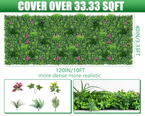 Grooy Boxwood Roll Panels, Grass Wall 40"x120"(33.33 SQFT), Grass Backdrop, Privacy Screen, Sun Protected Green Wall Decor for Outdoor, Indoor, Garden, Backyard and Décor - color: Fern, size: 40''x120''