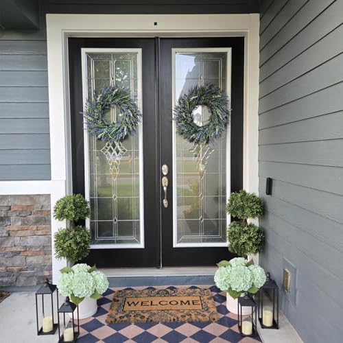 JINWOE Boho Green Hydrangea Artificial Flowers, 4Pcs 21" Real Touch Artificial Hydrangea, Fake Silk Flowers for Dinning Tables Party Outdoor Home Cemetery Kitchen Wedding Bouquet - color: Light Green