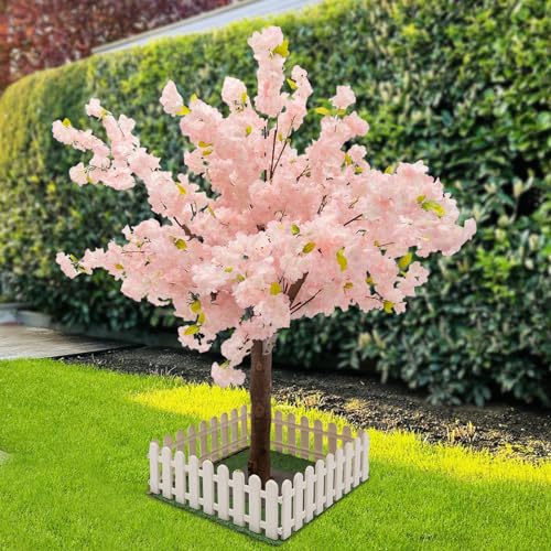 Artificial Cherry Blossom Trees for Decor Light Pink Fake Sakura Flower Cherry Tree Faux Cherry Blossom Tree for Indoor Outdoor Office Wedding Party Decor (4FT Tall/1.2M) - color: Light Pink, size: 4FT Tall/1.2M