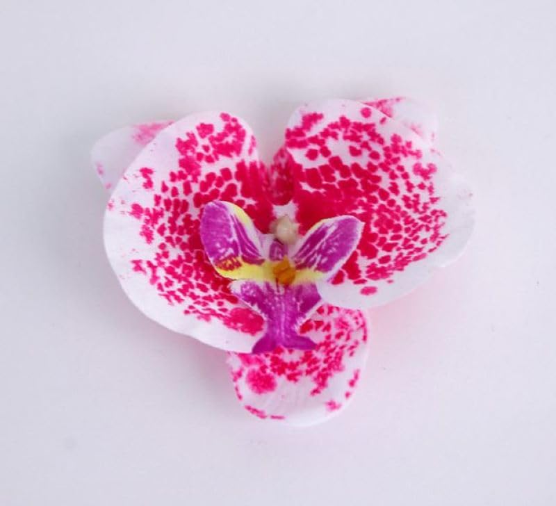 Corkwaw 50 Pcs Orchid Petals Artificial Decorations Orchids Heads Flowers Faux Silk Phalaenopsis Butterfly Flower Heads for Handmade DIY Home Wedding Party Decoration (Purple) - color: Purple