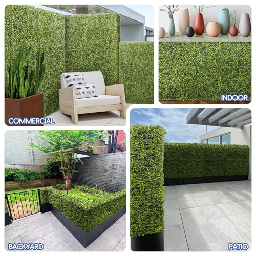 Bynbbur Artificial Hedge Wall 18" Lx72 Hx12 W Boxwood Hedges Outdoor Patio Greenery Walls, Fake Grass Privacy Wall Screens, Office Living Room Divider, Wedding Party Décor - color: Green, size: 18"Lx72"Hx12"W