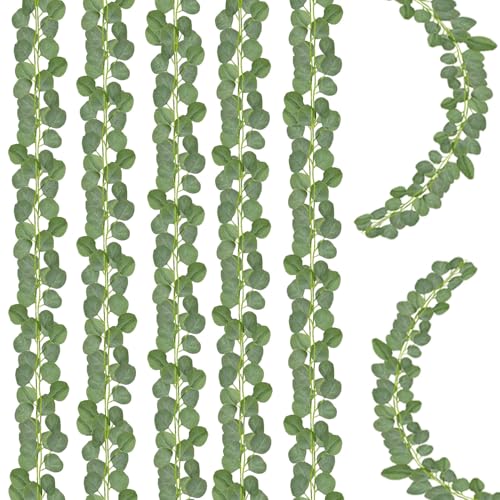 Eucalyptus Garland,Artificial Eucalyptus Leaves Table Greenery Garland Wreath Vines for Wedding Party Table Fireplace Bedroom Wall Room Decor (4PCS)